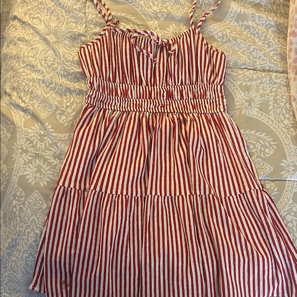 Rewind Red and White Striped Kids Dress